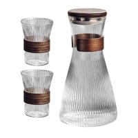 Magideal - Jarra De Jugo, Jarra De Agua Fría Y Caliente, Gran Capacidad, Jarra Para Agua Fría De 1500Ml, Botella De Agua Para Jugo, Café, Leche, Fruta, Té, Cocin Con Copas