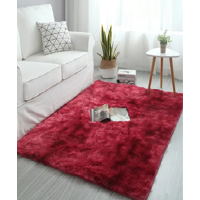 Genérico - Alfombra Peludita Burdeos Jaspeada 180X200Cm