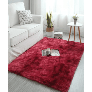 Genérico - Alfombra Peludita Burdeos Jaspeada 180X200Cm