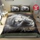 thumbnail image 1 of White Horse Custom Name Quilt Duvet Cover Set Comforter Cover Home Textiles3-Piece Bedding Set, 1 of 5