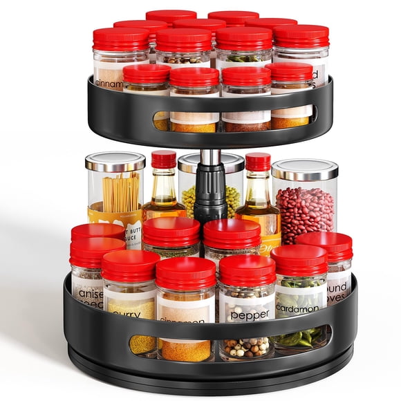 Organizador de especias SAYZH Lazy Susan, 2 niveles, metal, 25 cm