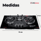 thumbnail image 3 of Cocina Encimera a Gas Licuado 3 platos Vidrio Templado Cocinilla Negro, 3 of 7