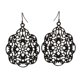 thumbnail image 5 of Vintage Bohemia mujeres hueco flor gota cuelga los pendientes gancho de oreja negro, 5 of 5