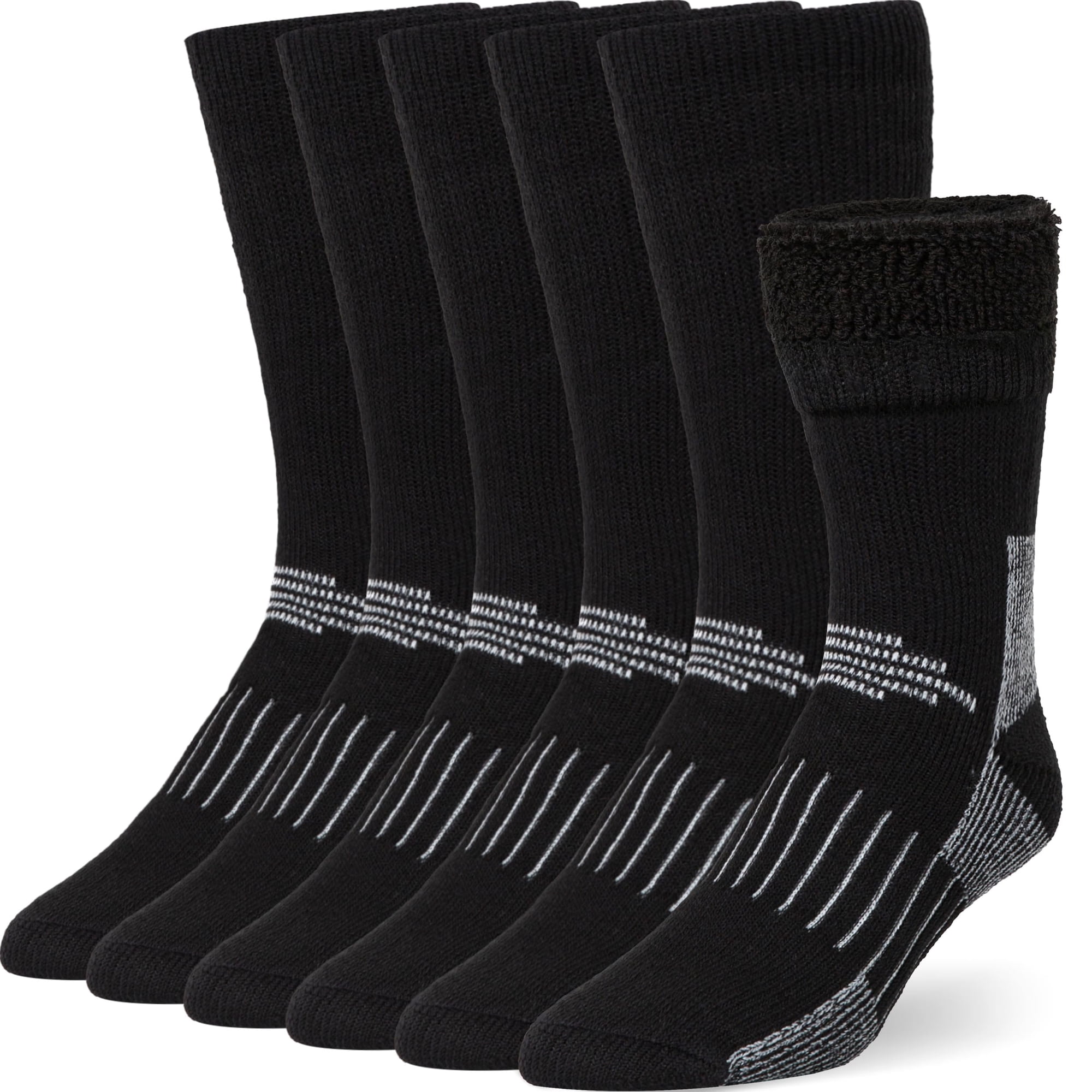 Buttons & Pleats - Calcetines De Senderismo Con Botones Y Pliegues De Lana Merino De Primera Calidad, Negros