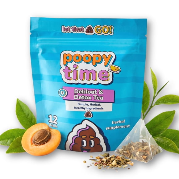 Mezcla herbal Poopy Time para desinflamar y desintoxicar, 12 sobres