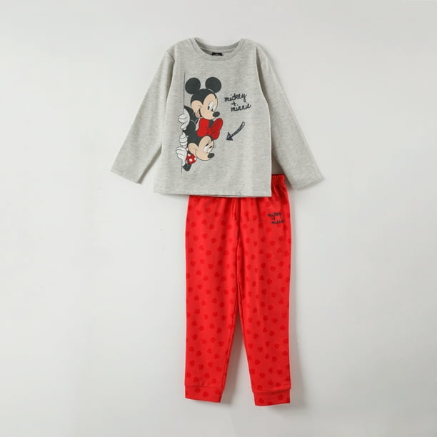 Pijama Minnie Mouse Polera y Pantalón con Corazones - Niñas 2-8 Años
