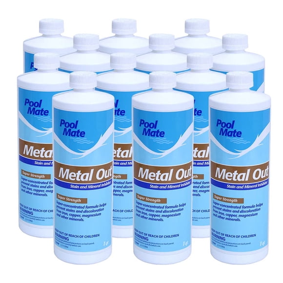 Pool Mate Metal Out 1 cuarto Paquete de 12 Removedor de Manchas