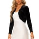 thumbnail image 4 of INSPIRE CHIC Chaquetas de Mujer de Punto de Terciopelo Abierto al Frente con Mangas Largas Chaqueta Corta S Negro, 4 of 6