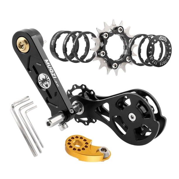 de conversión de velocidad única para bicicleta, tensores de cadena, reparación portátil, convertidor de velocidad de fácil instalación, casete de Negro 16T