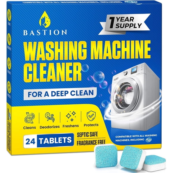 Bastion Washing Machine Cleaner Tablets, 24 Pack
