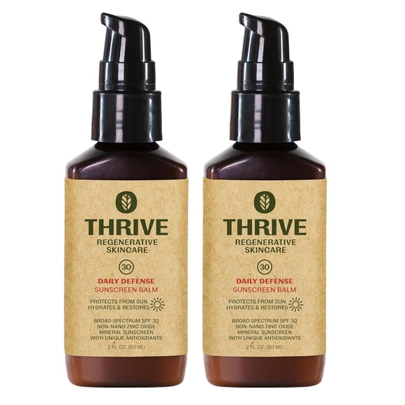 Protector solar Thrive Natural Care SPF 30 60 ml (paquete de 2)