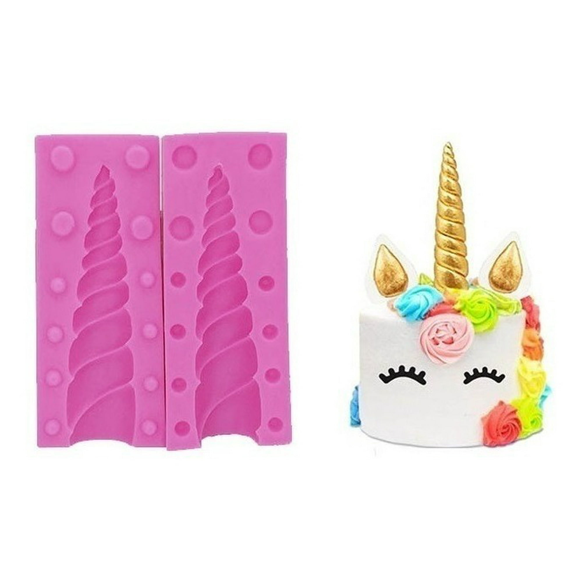 Genérico - Moldes Silicona Molde De Fondant Molde Unicornio Cacho