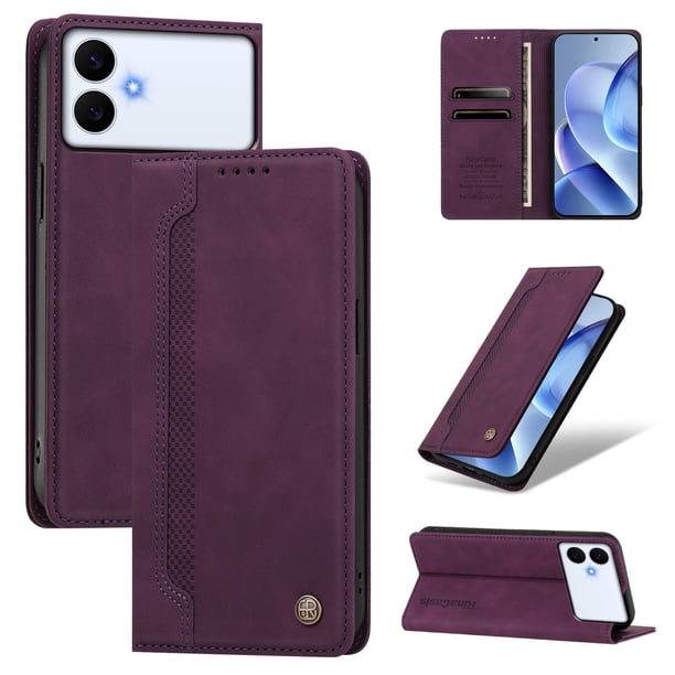 Funda Billetera para Samsung Galaxy S26 Edge Imán y Resistente Morado