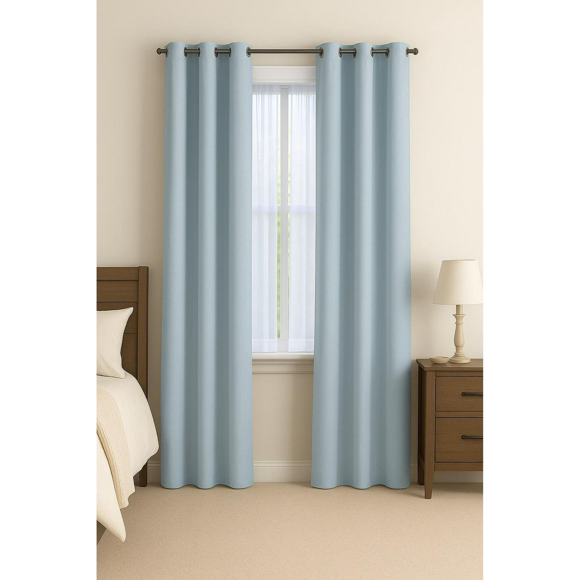 Clems - Pack 2 Cortina Engomada Termica 100% Blackout 140x225 Azul Cielo 140x225
