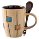 thumbnail image 1 of Juego de tazas de café de 350 ml con cucharas en el asa, aptas para microondas y lavavajillas., 1 of 5