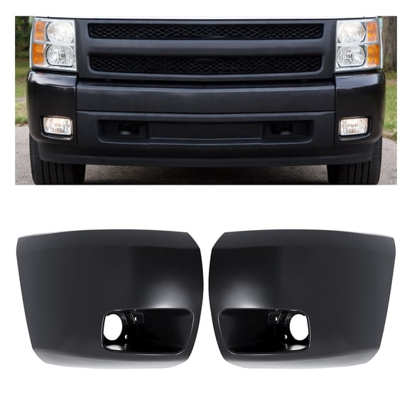 Tapas terminales del paragolpes delantero ECOTRIC Silverado 2007-2013 con orificio para faro antiniebla