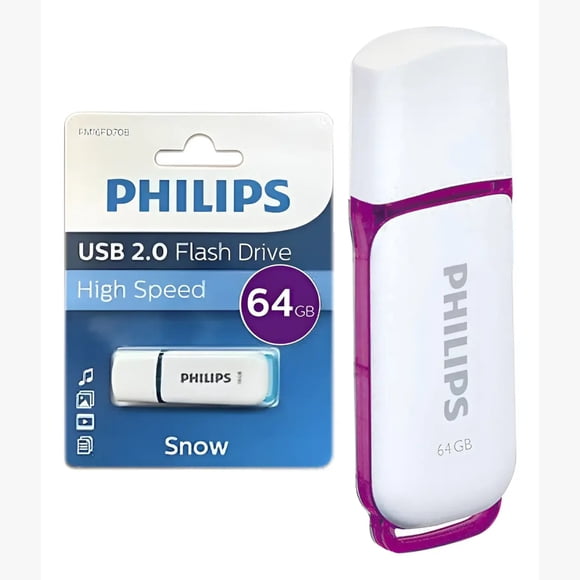 Pendrive Usb Philips Snow 64gb 2.0 Color Blanco