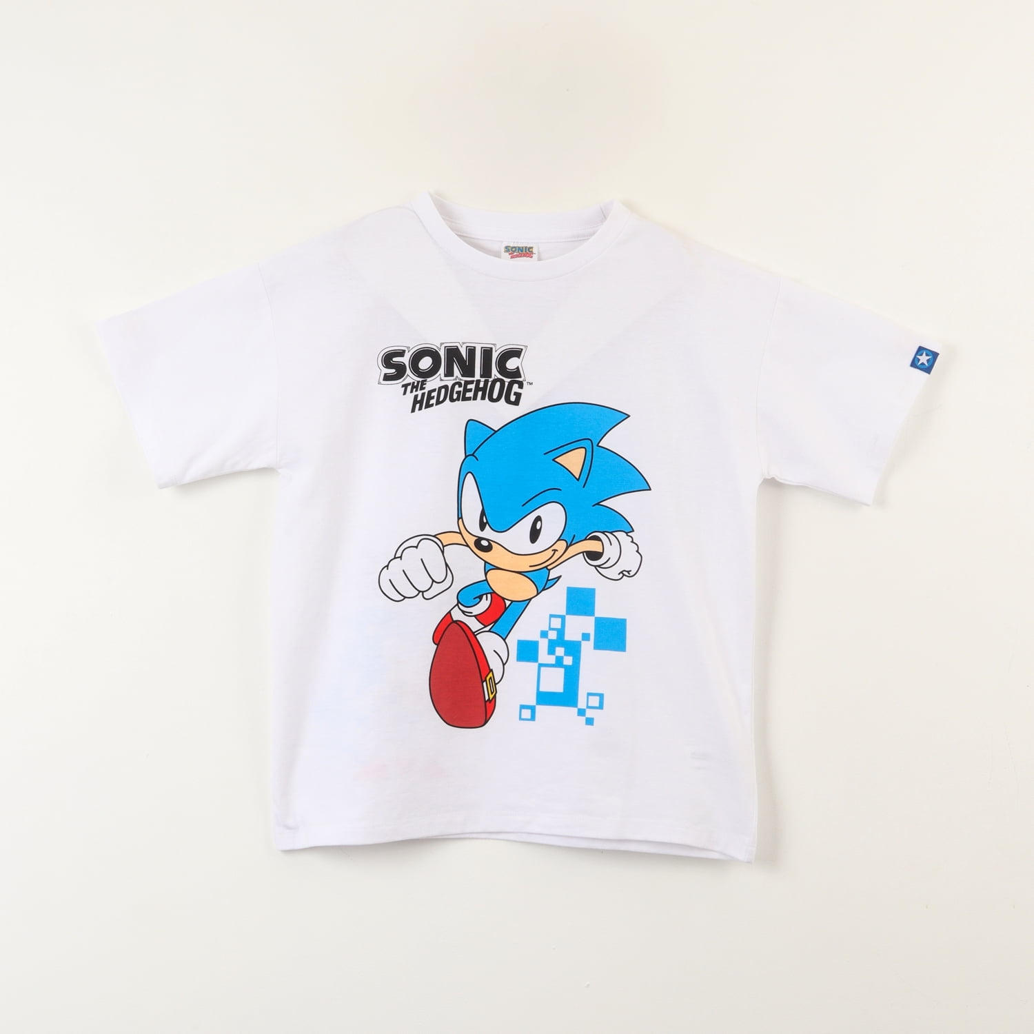 Polera Manga Corta Niño Running Blanco Sonic