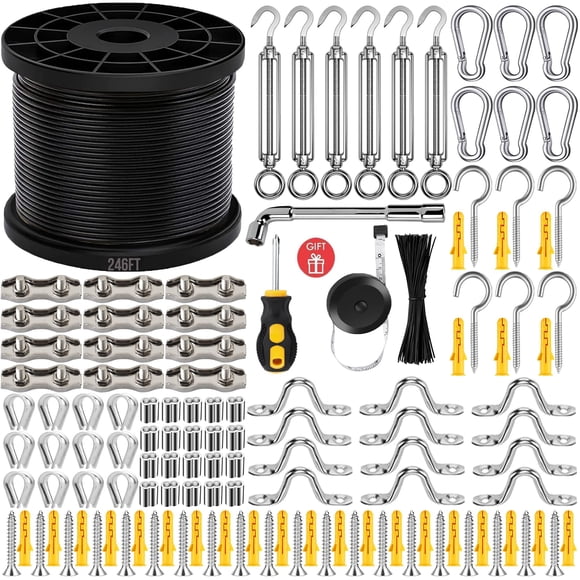 Juego de guirnaldas de luces para exteriores YingYa BIS 246 pies, color negro