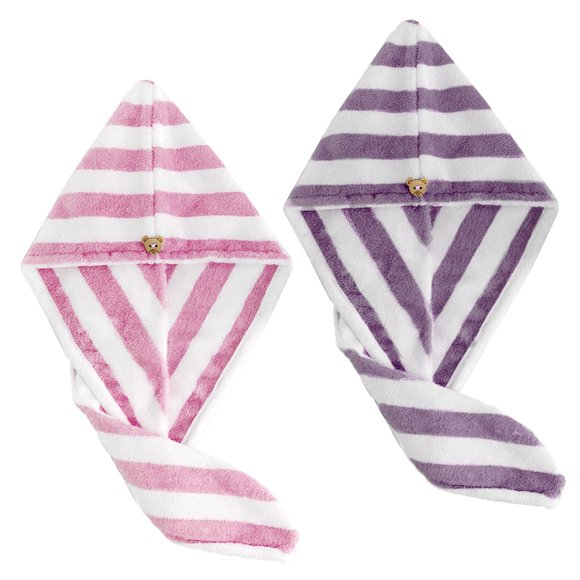 PACK X 2 GORROS TURBANTE DE MICROFIBRA rosa