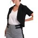 thumbnail image 4 of INSPIRE CHIC Blazer de Oficina para Mujer, Casual de Negocios, con Solapa, Manga Corta, Abierto al Frente, Corto, Talla XL, Negro, 4 of 6