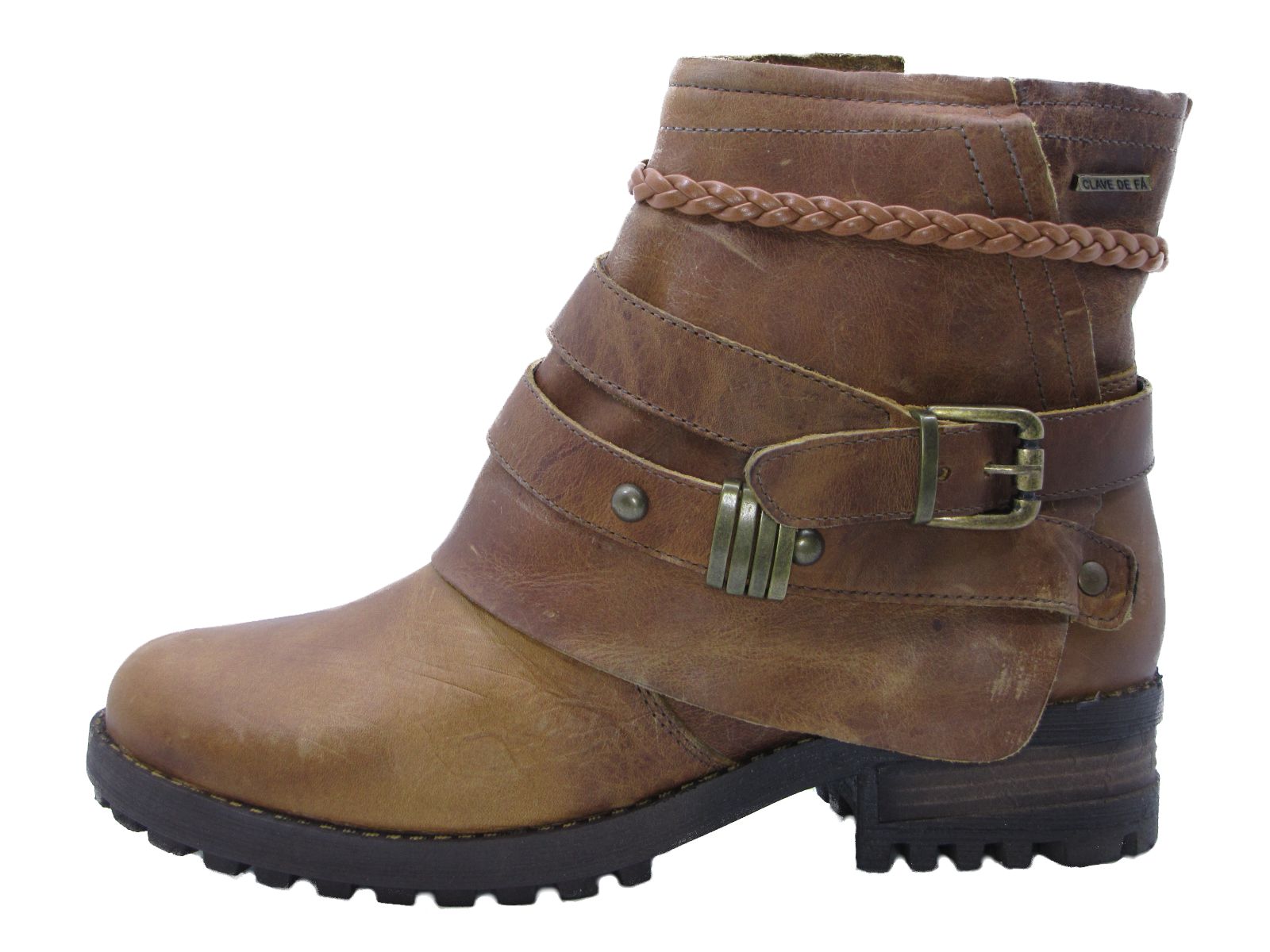 Botin Cuero Mostaza Vía Franca