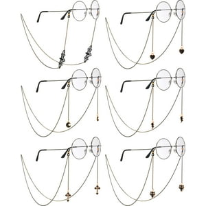 Flutesan - Cadena De Gafas De Estilo Gótico Flautesano, 6 Piezas, Para Gafas De Sol