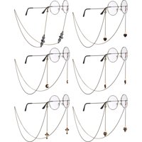 Flutesan - Cadena De Gafas De Estilo Gótico Flautesano, 6 Piezas, Para Gafas De Sol