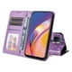 thumbnail image 5 of Funda tipo cartera FOXDOCK para OPPO A94 4G , diseño girasol en relieve, cuero PU, cierre magnético, soporte y tarjetero, 5 of 5