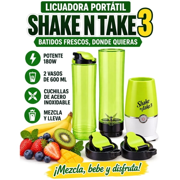 Licuadora Portátil Shake Antake 3 con 2 Vasos
