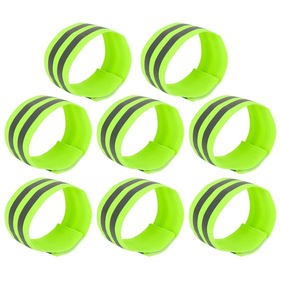 Ofertas Únicas 8 piezas de bandas reflectantes para brazo, alta visibilidad, ciclismo nocturno, cinta reflectante, pulsera verde