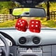 thumbnail image 5 of 1 par de dados de peluche Pelusay, dados esponjosos colgantes para la decoración del espejo retrovisor del coche, dados de peluche cuadrados retro con puntos para la decoración interior del coche (roj, 5 of 6