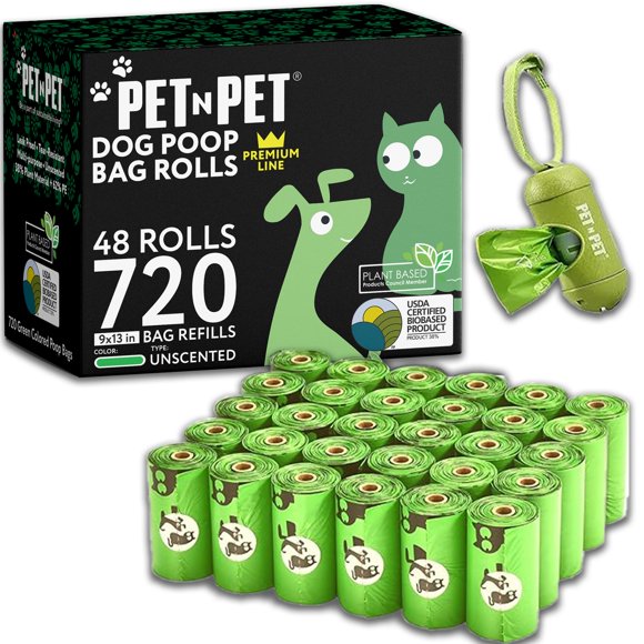 Bolsas para excrementos de perro PET N PET 720 unidades, sin perfume, 38% a base de plantas