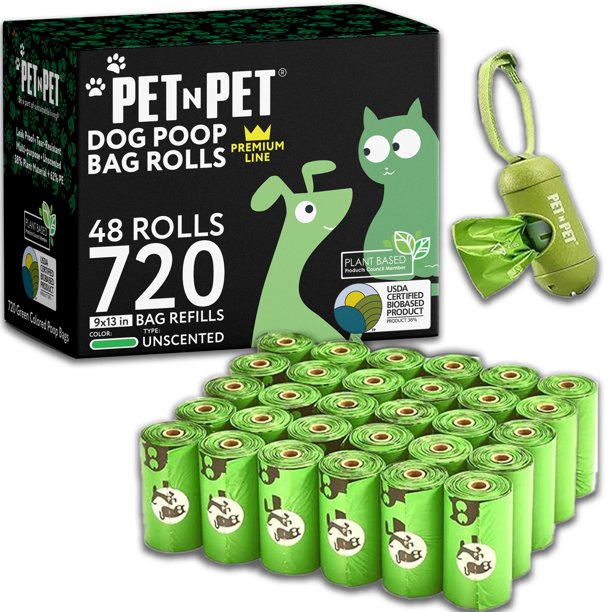 Bolsas para excrementos de perro PET N PET 720 unidades, sin perfume, 38% a base de plantas