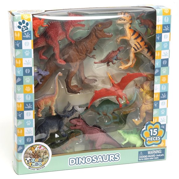 Set de 15 figuras de dinosaurios Zoo Troop de plástico
