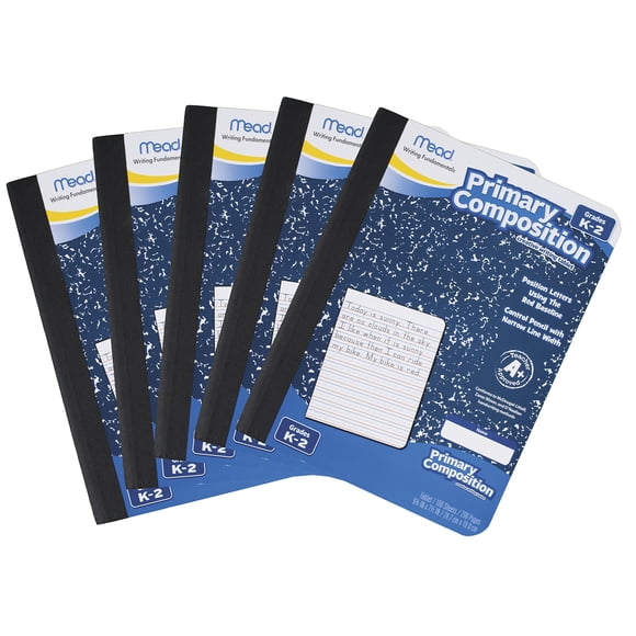 Composition Books Mead Primary, con rayas anchas, 100 hojas, paquete de 5