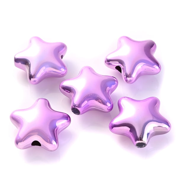 10pcs 20x21mm Big Size Star Spacer Beads Acrylic Five-Pointed Star Beads Charms Creative For DIY Bracelet Necklace Handmade Crafts Jewelry Making Supplies
