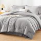 thumbnail image 1 of Juego de ropa de cama HIMEET de 7 piezas, tamaño completo, gris francés, 1 of 9