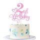 thumbnail image 1 of Adorno para pastel Naicaek 2.º cumpleaños rosa con brillo, 1 of 6
