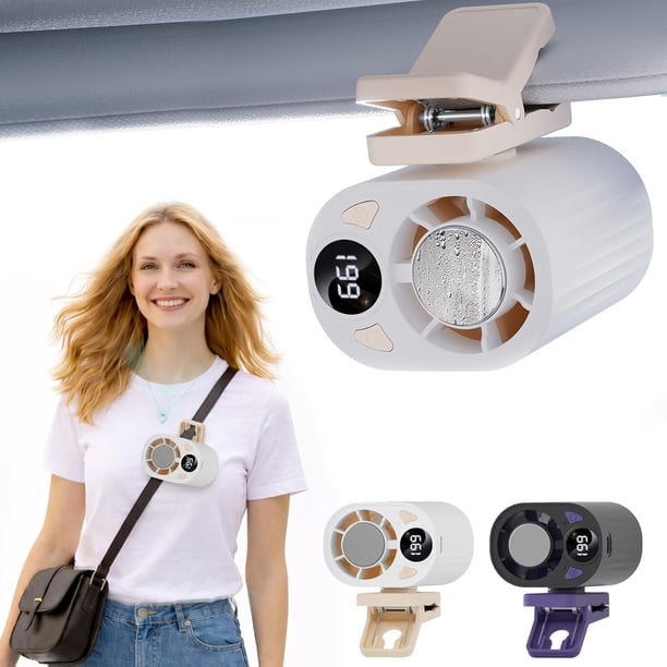Ventilador clip coche LED 199 velocidades semi enfriamiento USB recargable coche trabajo