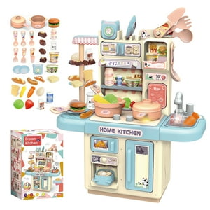 Anikids - Cocina De Juguete Kitchen 32Pcs Juego De Niñas Niños Celeste