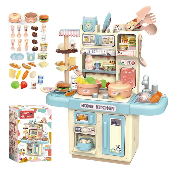 Cocina De Juguete Kitchen 32pcs Juego De Niñas Niños Celeste
