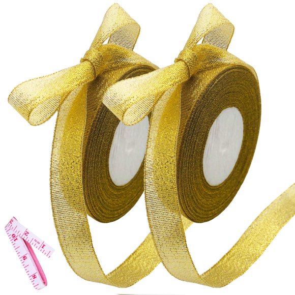 Cinta DAYEDZ 22 m Brillo Dorado 1,5 cm Pack de 2