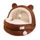 thumbnail image 1 of Cama para gatos, cueva, nido de Gato semicerrado, escondite para gatitos, acogedor, accesorios suaves para mascotas, perrera con fondo antideslizante, , marrón M, 1 of 5