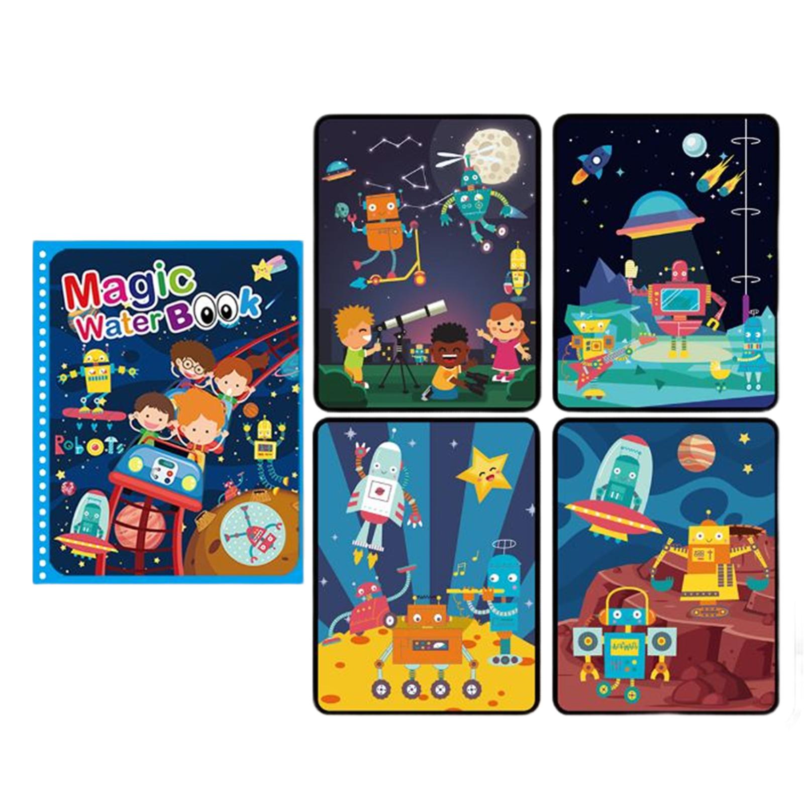 Magideal - Bonito Álbum De Pintura Al Agua, Educación Temprana, Cognición, Material Didáctico, Artes, Juguete, Tableta De Dibujo Para Niñas, Niños, Fiesta, Regal Robot