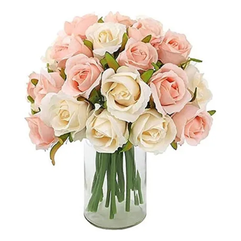 Genérico - Flores Artificiales 24 Pzs Rosas Decorativas