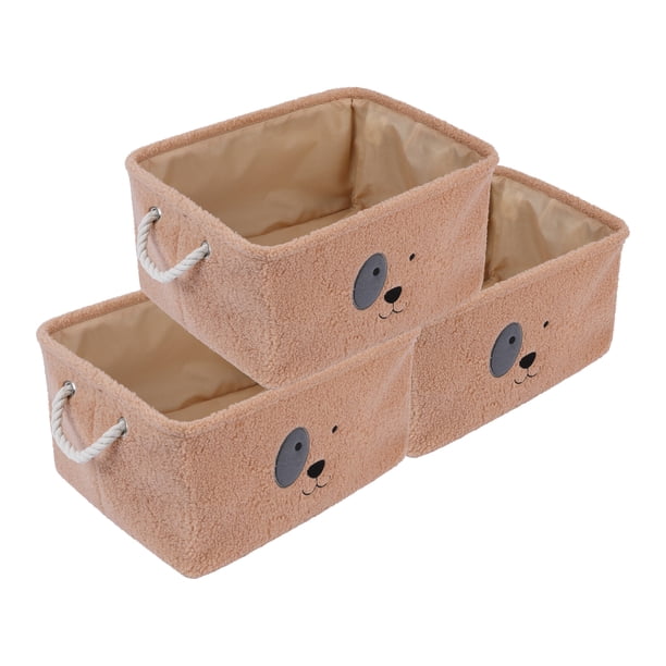 REGALWOVEN Cubo de Almacenamiento, Juego de 3 Cestas de Almacenamiento de Algodón para Organizar Ropa Marrón 15.7*11.8*7.9in