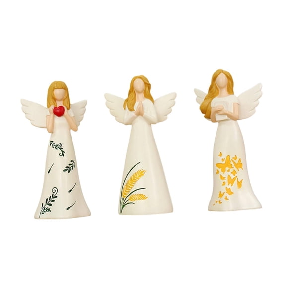 3 Figuras De ángeles De Resina Para Hermanas, Gabinete De Esculturas, Estatuas De La Amistad Para Niñas.