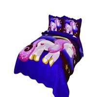 Genérico - Quilt Cubrecama De Verano Plaza Y Media Infantil Morado