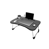 Genérico - Bandeja Mesa Madera Para Notebook Posa Vaso Negra